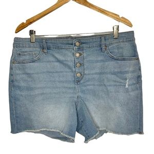 SONOMA Button Fly Hi Rise Denim Shorts Sz 24W